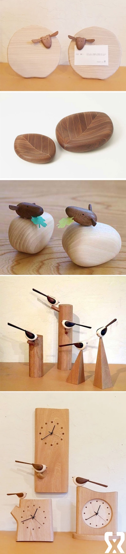北海道木艺家臼田健二的几件作品。